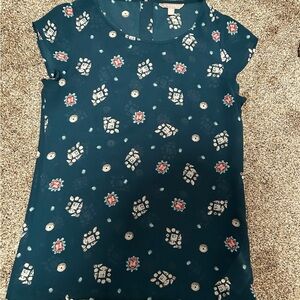 Banana Republic Teal Floral Blouse